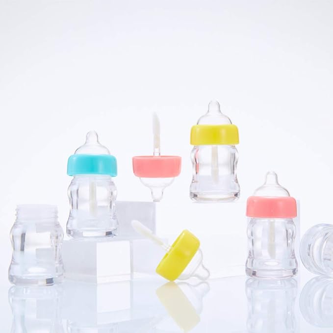 6 Pieces Empty Lip Gloss Tubes Reusable Lip Gloss Containers Milk Bottle Shaped Lips Gloss Tube 7 ml Empty Refillable Lips Gloss Bottles DIY Cosmetics Lipstick Containers, Pink