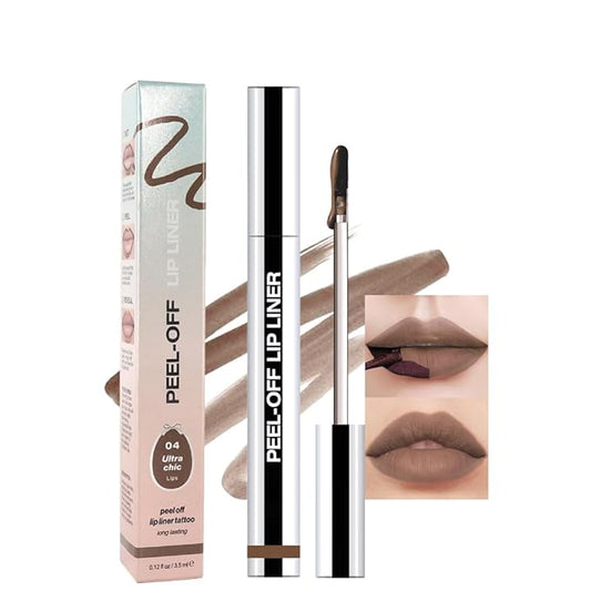 Peel Off Lip Gloss - Peel Off Lip Stain Tattoo, Taupe Matte Lip Tint, Long Lasting & Waterproof, Transfer-Proof Lip Gloss for All Skin Types Stay Lip Makeup, 04