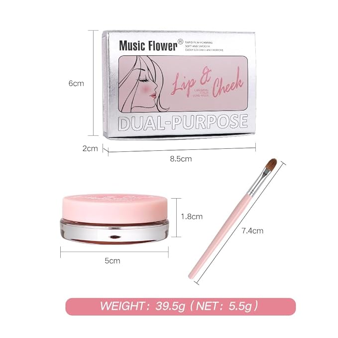 Cream Blush for Cheeks, Lips and Eyes, Natural-Looking, Long-Lasting Face Makeup, Moisturizing Formula Waterproof Blendable Color Blush (Taro Bean Paste)