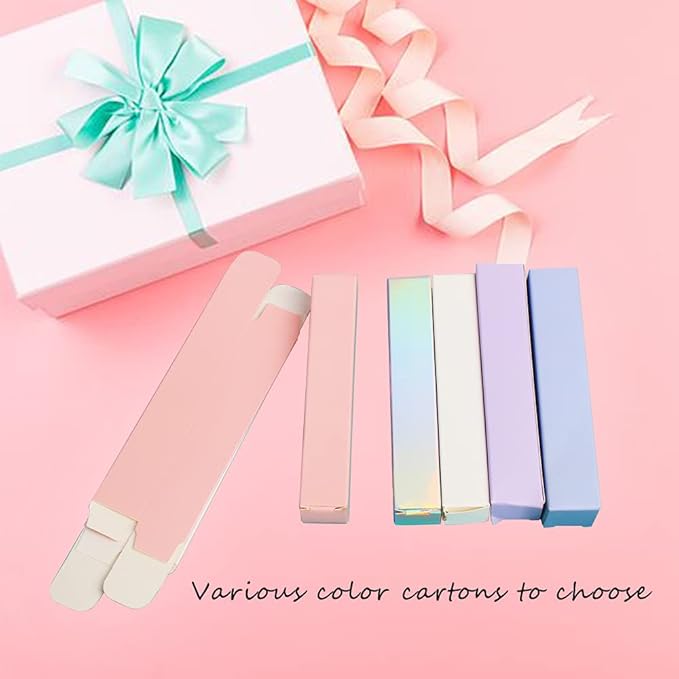COSIDEA 50 PCS Empty Black Lip Gloss Boxes W21 xW21 xH121mm / 0.83*0.83*4.76 inch, Cosmetic Perfume / Mascara Box Packaging for Small Business Wholesale, small Kraft Paper Box Luxury Holder Wrapping