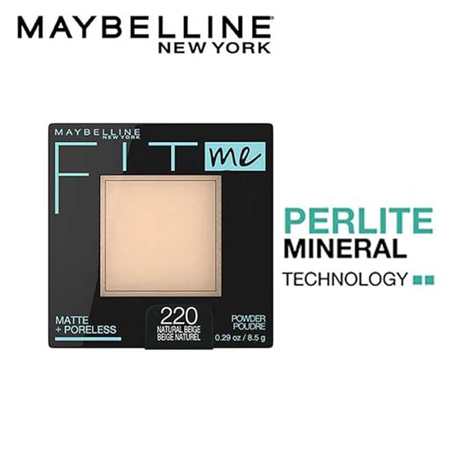 Maybelline Fit Me Matte + Poreless Pressed Powder, Liquid Foundation, Classic Ivory & Natural Beige, 1 Count Each