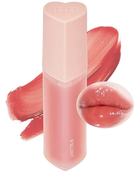 HOLIKA HOLIKA Heart Crush Bare Glaze Tint - K-Beauty Girlish & Juicy Color Lip Tint with Moisture Essence, Long-Lasting Moisture & High Shine, 0.1 fl.oz. (04 BLUNT)