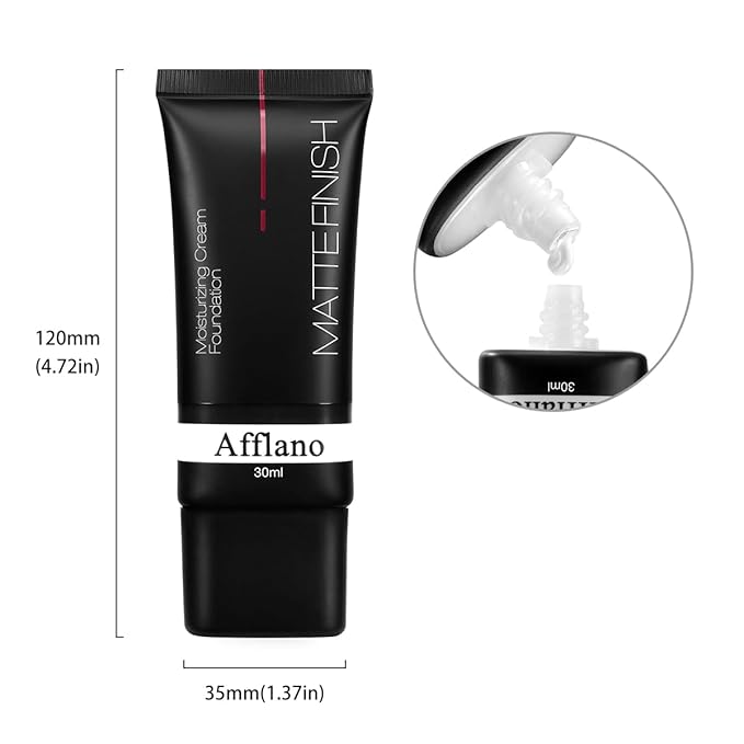 Afflano White Foundation Color Changing Makeup, Full Coverage Color Matching Foundation Skin Brightener Face Makeup, Vegan Eyeshadow Primer Base, Cosplay Clown Goth White Face Makeup for Gothic Girl