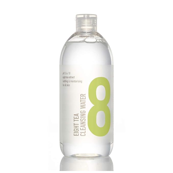 BOM Eight Tea Cleansing Water Makeup Remove Cleansing Water with Tea Extract Soothing Moisturizing Finish for Dry and Sensitive Skin 500mL / 16.9 fl.oz