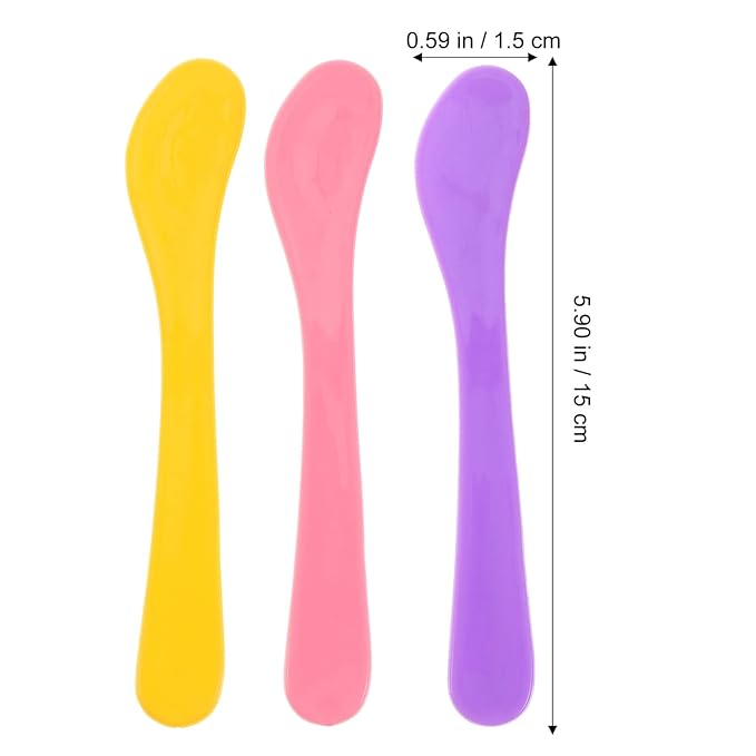 Healifty Facial Spoon Makeup Spatula Plastic Tool Diy Beauty Products 10 Pcs Set Random Color