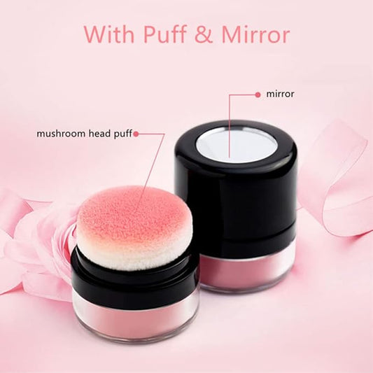 Charm Kiss Loose Powder Blush Air Cushion Natural Blusher Bright Shimmer Face for Cheek Highly Pigmented Makeup Easy to Blend Blushin, All Day Wear(01#) 01# Coral Pink 5 grams