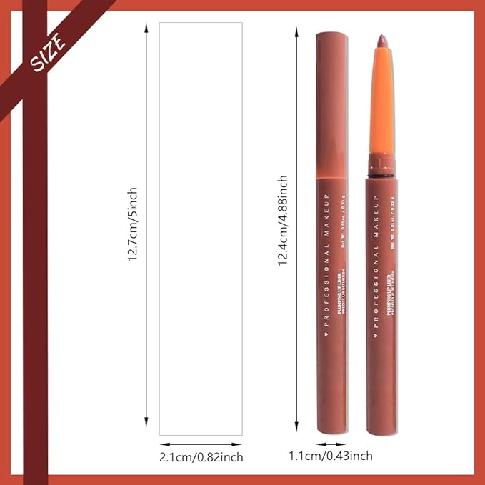 Retractable Matte Lip Liner Pencil, Salmon Plump Lip Liners Long-Lasting Creamy Formula for Shaping & Sculpting lip filler pen, Subtle Touch Velvet Pigmented Crayon Lip Liner 07#