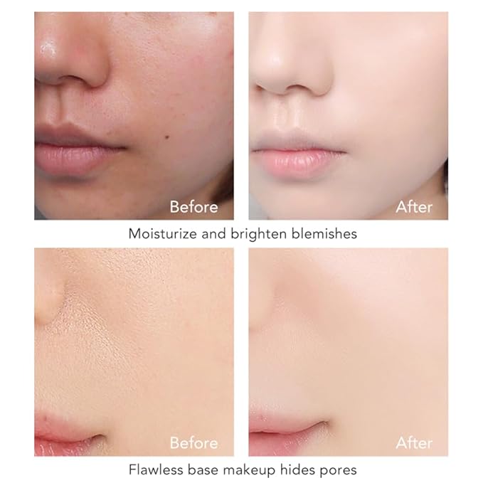 Mushroom Head Air Cushion CC Cream Foundation, Moisturizing Concealer BB Cream Nude Long Lasting Matte CC Cream Makeup Liquid Foundation (1pcs Buff Beige)