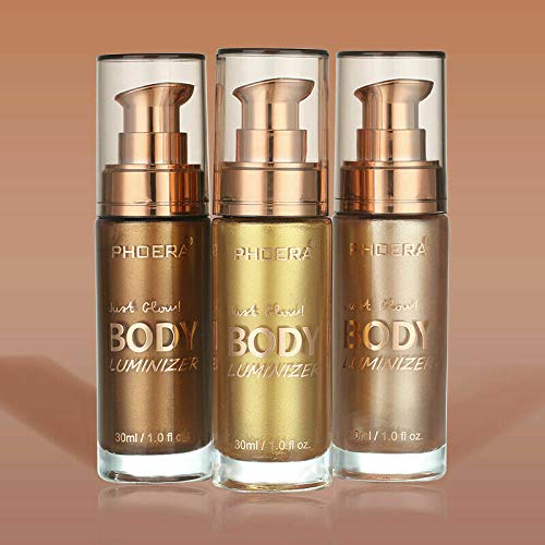 PHOERA Liquid Illuminator, Shimmer Body Oil & Face Highlighter - Glistening Bronze, 30ml