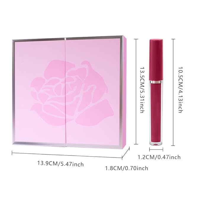 6Pcs Matte Velvet Liquid Lipstick Set, Non Stick Cup Wine Orange Red Mauve Ruby Dark Red Colored Lipstick Lip Stick Gloss Set High-pigmented Long Lasting Waterproof Lip Makeup Stain (Set A)