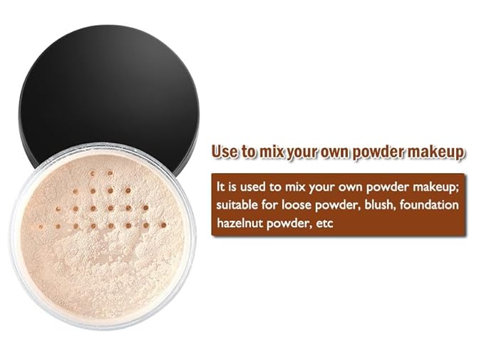 AKOAK Capacity 50 ml(1.69 oz) Empty Reusable Plastic Loose Powder Compact Container DIY Makeup Powder Case with Sifter and Lined Screw Lid,Pack of 1