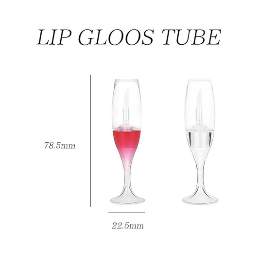 25 PCS wineglass shaped lip gloss tube cute lipgloss container tubes 5ML (Red)