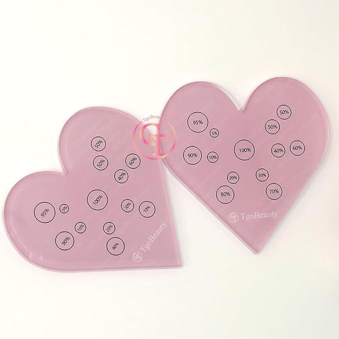 TgoBeauty Acrylic Mix Heart Palette Permanent Makeup Ink Color Ratio Tool Heart Pink Cosmetic Makeup Palette for Eyebrow Lip Nail Art Makeup (Pink)