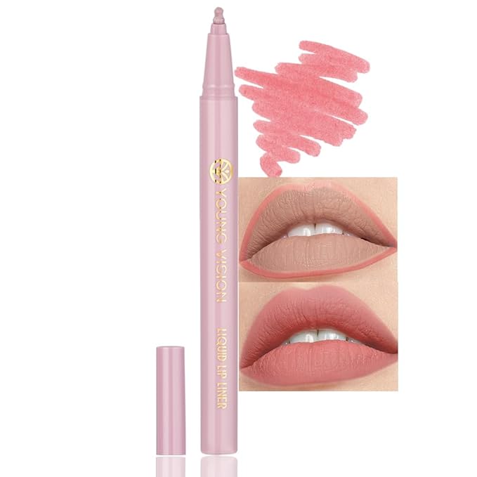 YOUNG VISION Gourd-Shaped Precision Liquid Lipstick & Lipliner - Nude Matte Perfection