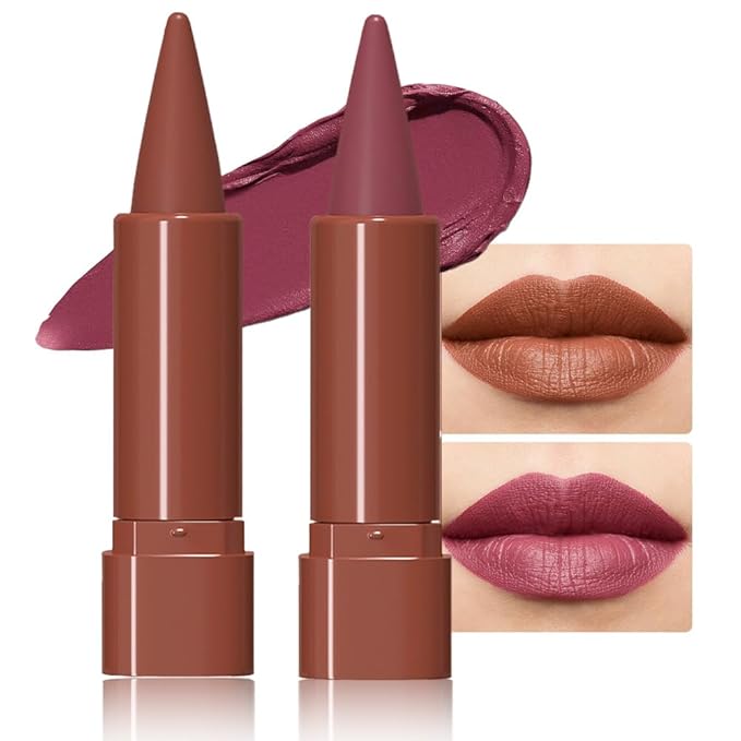 Sculpting Matte Lip Liner pencil,Gradient Matte Lipstick Crayon,Smooth Creamy Texture lip Pencil, Waterproof Smudge Proof Lipstick Pencil,Highly Pigmented Lip Makeup,Vegan Beauty.04#+09#