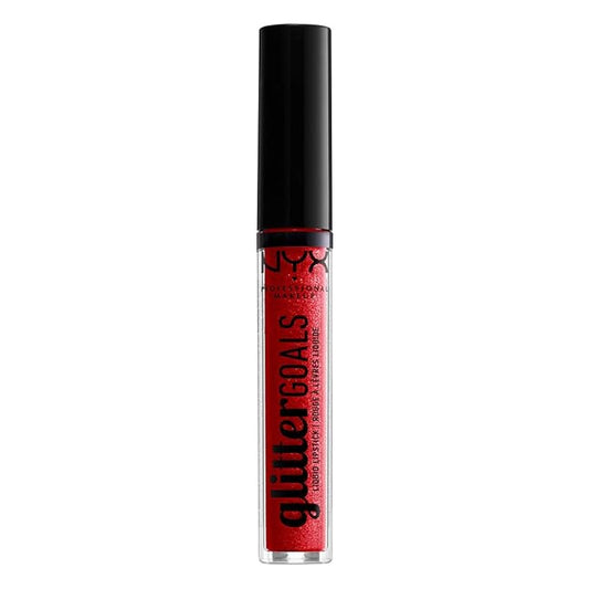 NYX PROFESSIONAL MAKEUP Glitter Goals Liquid Lipstick - Cherry Quartz, Red With Magenta Glitter