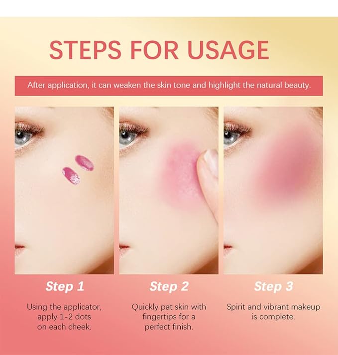 Liquid Blush,Soft Cream Face Blush Dewy Cheek Tint Moisturizing Natural Matte Looking Weightless Smooth Skin Tint Blush Makeup - #05