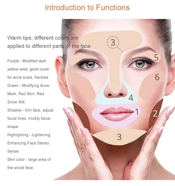 15 Colors Concealer Foundation Contouring Cream and Highlighter Makeup Set - Contouring Foundation/Concealer Palette - Vegan, Animal free and hypoallergenic (Z15-02)