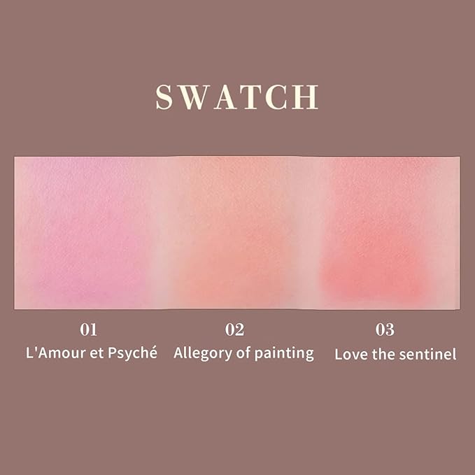 Angel Gradation Blushes 5g Long Wear Shimmer Millefee Powder Palette for Beauty Cheek (03 Love the Sentinel)
