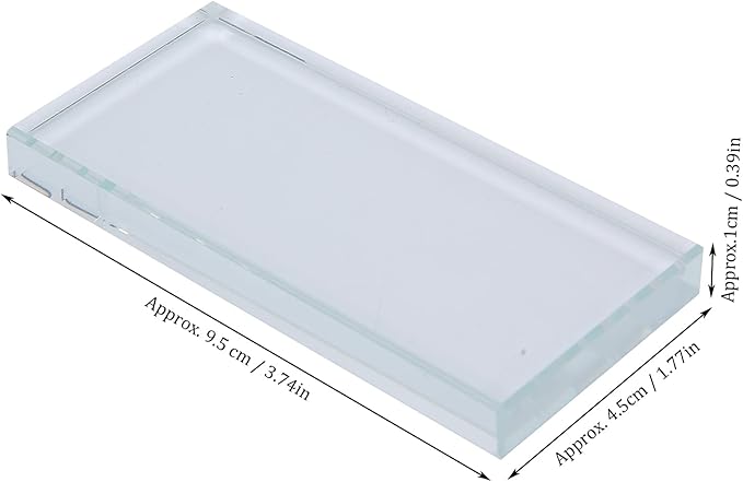 Nail Art Palette, Portable Rectangle Glass Makeup Palette Eyelash Extension Adhesive Glue Pallet for Home Salon