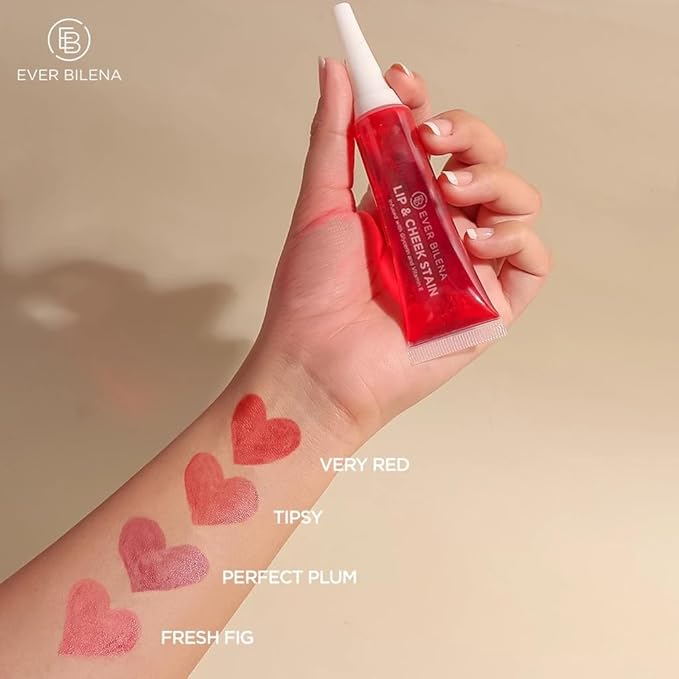 EB Lip and Cheek Stain 20ml | Multi-Use Gel Tint for Lips and Cheeks | Long-Lasting, Natural Finish | Very Red