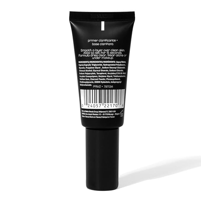 Palladio Skin Detox Clarifying Face Primer with Charcoal, creates a smooth base for makeup application, protects skin, provides long wear flawless glam look, 1 ounce