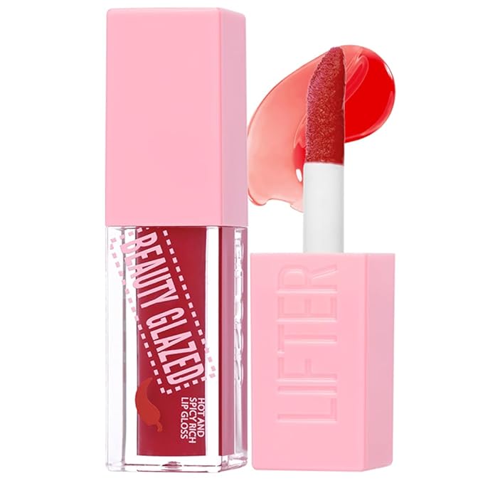 Beauty Glazed Hot & Spicy Rich Lip Gloss & Plumping Lip Oil with Chili Extract – Ultra‐Hydrating, Long‐Lasting Gloss & Sensual Plump Formula for Bold, Moisturized Lips (104# GHILI, 1)