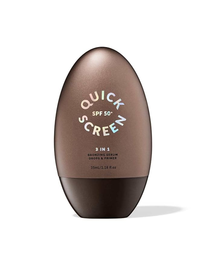 THE QUICK FLICK Bronzing Drops for Face with SPF 50+ Protection – 3-in-1 Liquid Bronzer, Hydrating Serum & Primer for Glowing, Sun-Kissed Skin – Lightweight, Vegan & Cruelty Free (1 Fl Oz.)