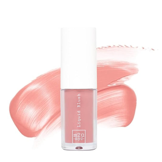 M2U NYC Light Pink Liquid Blush – Soft, Dewy Liquid Blush for Cheeks with High Pigment Color & Breathable Feel – Lightweight & Blendable, Long-Lasting Formula Infused with Rosehip Oil (Cotton Candy)