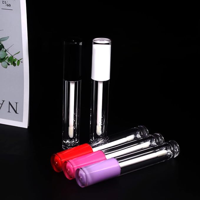 COSIDEA 22 pack empty round 5ml rose pink lip gloss tubes cute lipgloss tube containers with wand wholesale in bulk lip balm container packing