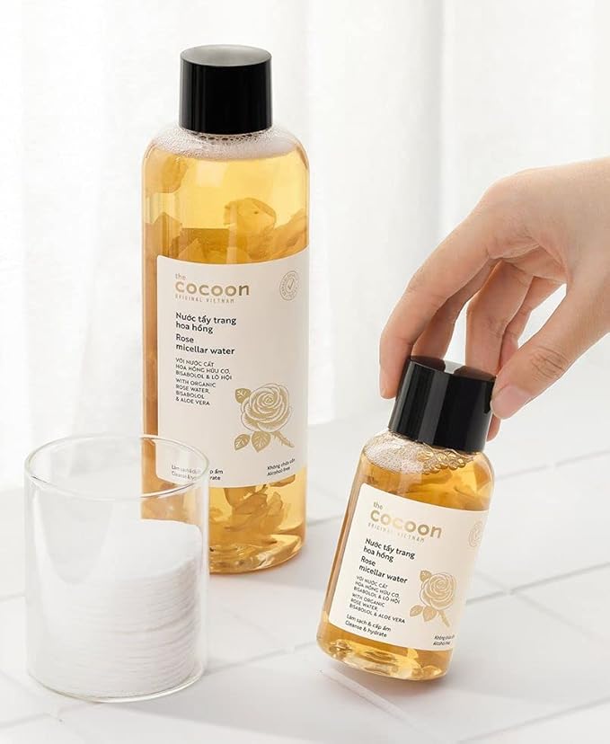 Cocoon Rose Micellar Water. Organic Hydrating Makeup Remover for Dry & Normal Skin (4.73 fl oz)