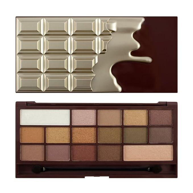 Makeup Revolution I Heart Makeup Palette Zestaw cieni do powiek Chocolate Golden Bar 22g (16 kolorĂlw)