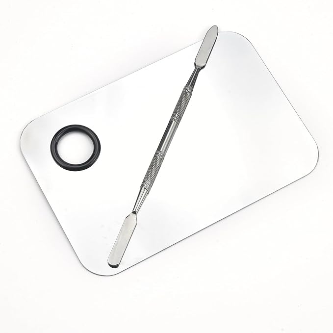 Makeup Mixing Palette, Stainless Steel Makeup Palette, Cosmetic Palette with Spatula Tool for Nail Art Eye Shadow Eyelash Makeup