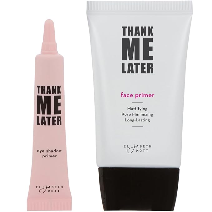 Elizabeth Mott - Thank Me Later Eye Primer (10 g) & Elizabeth Mott - Thank Me Later Face Primer (30g) a Long-lasting Makeup Gripping Formula & Elizabeth Mott Thank Me Later Setting Spray (95ml)