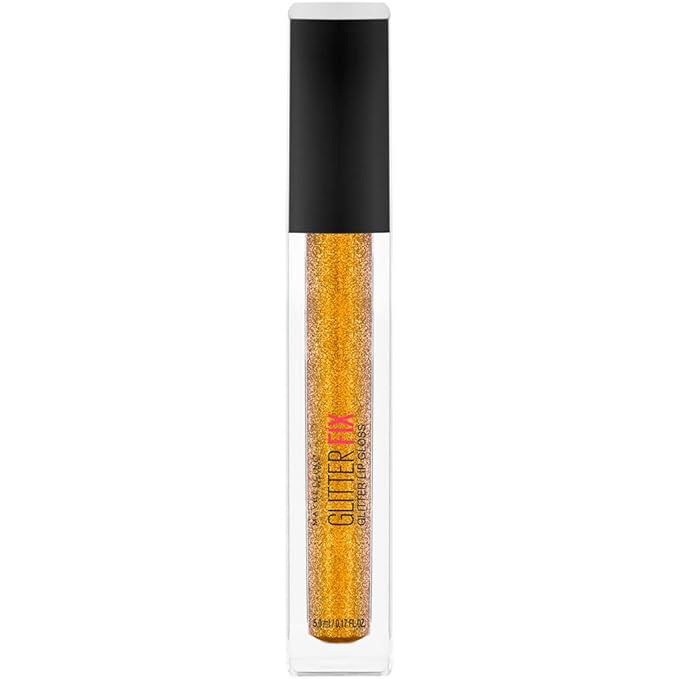 Maybelline New York Lip Studio Glitter Fix Glitter Lip Gloss Makeup, Gold Boost, 0.17 fl. oz.