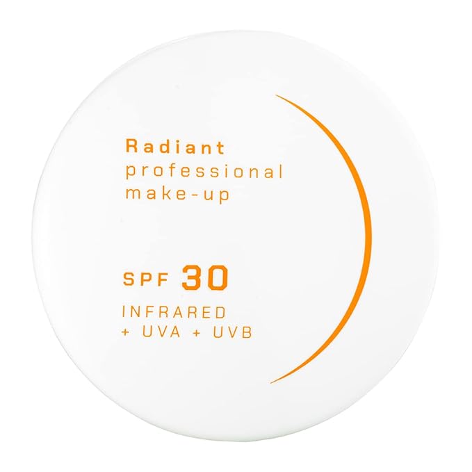 Radiant Professional Face Powder Photo Ageing Protection SPF 30 Advanced Compact Powder UVA & UVB Protection Long Lasting, Sweat-Proof Matte Press Powder Oil Control & Anti-aging Action (Skin Beige)