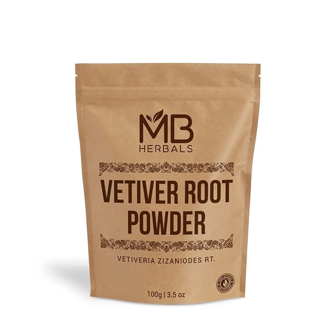 MB Herbals Vetiver Powder 100 Gram (3.5 oz) | Khus | Vetiveria Zizanioides | For Face Packs