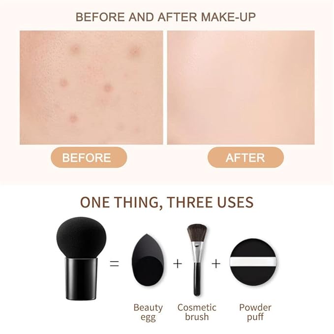 Kakaxi Mushroom Head Air Cushion Cc Cream, Heykomi Air Cushion Cc Cream, Heykomi Cc Cream, Heykomi New Mushroom Head Air Cushion Cc Cream Foundation (ivory)