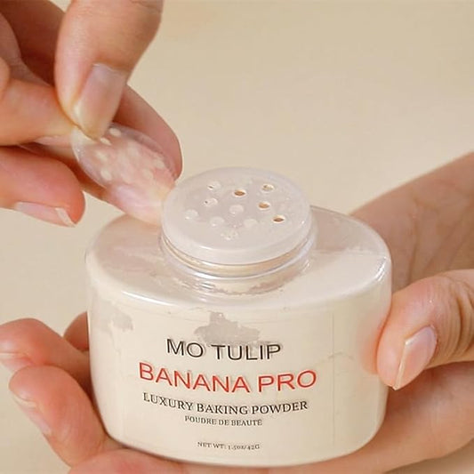 Banana Pro Loose Baking Powder, long lasting Matte Finish Make Up Setting Powder, Easy to Make Up Face Powder for Medium Skin Tones, Minimizes Pores and Fine Lines (42g/1.5oz)