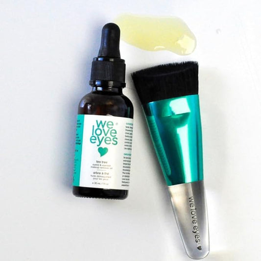 We Love Eyes - Lashfull Thinking® Brush & Tea Tree Eye Makeup Remover Oil - Limit unnecessary lash and brow loss when removing eye makeup