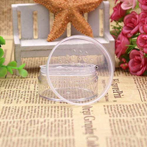 2PCS 30ML(1 oz) Plastic Loose Powder Compact Container DIY Makeup Powder Case, Empty Reusable Portable Loose Powder Container/Travel Powder Kit