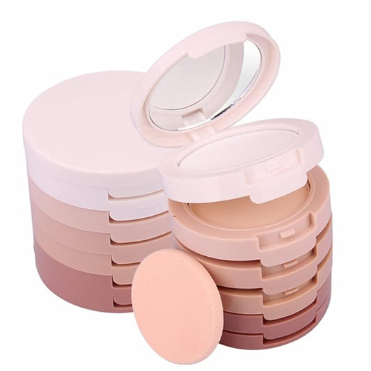 Pure Vie 5 Colors Long-Lasting Lightweight Multi-layer Matte Loose Setting Powder Face Makeup Contour Palette Concealing Shading Powder Foundation for Minimizes Pores & Perfects Skin