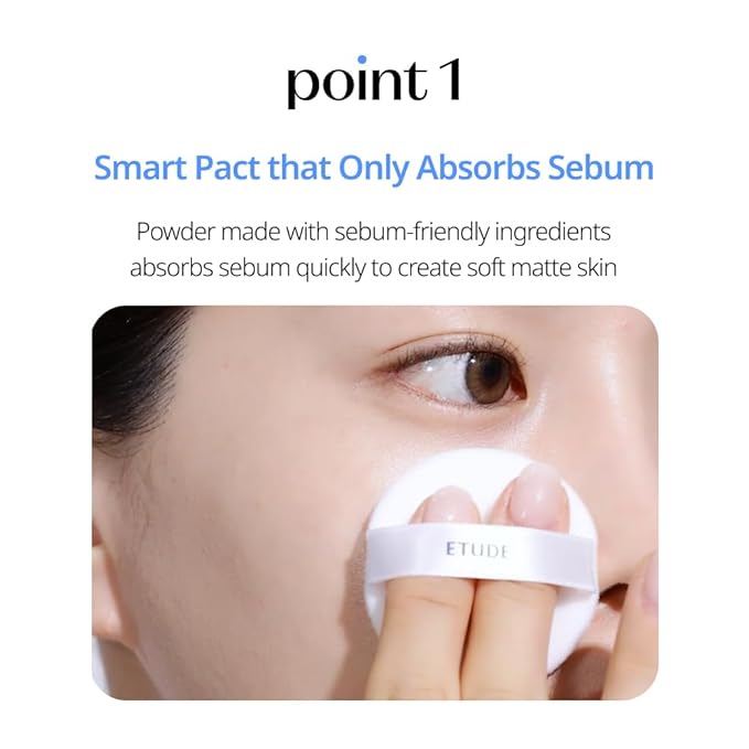 ETUDE Sebum Soak Powder 5g (23AD) | Makeup Powder for Oily Face with Sebum Control, Soft Skin Effect and Matte Finish | Flawless Long-Lasting Make up | Kbeauty