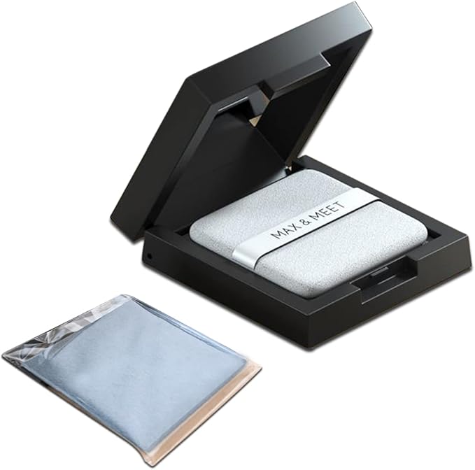 WishLotus Face Oil Blotting Sheets, 200Pc Linen Oil Blotting Paper for Oily Skin with Mirror Case and Self-Adhesive Powder Puff, Oil Absorbing Sheets for Men and Women (200)