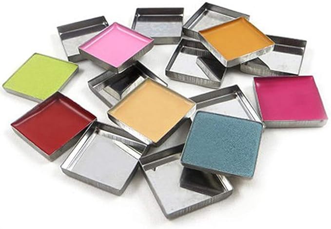 20 Pieces Empty 26 mm Square Metal Pans Cosmetic Eyeshadow Blush Lipstick Organizer for Magnetic Makeup Palette (Height 5 mm)