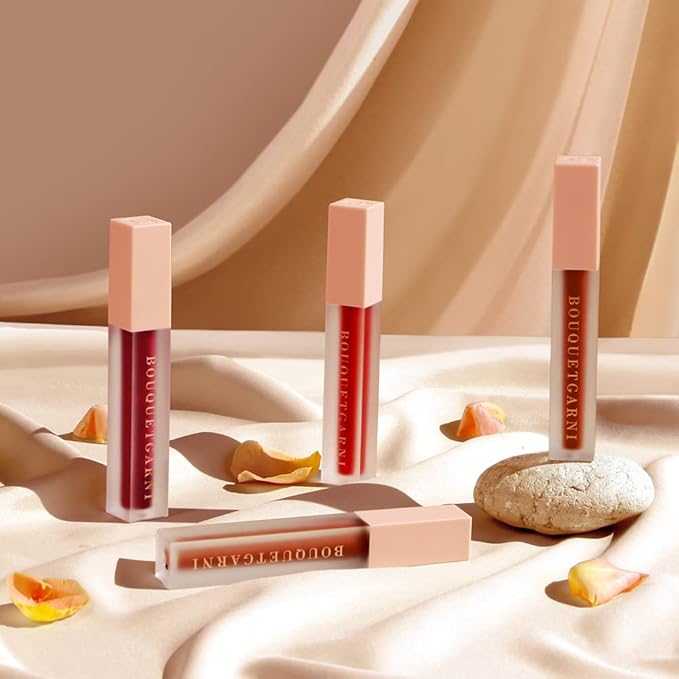 Bouquet Garni Blursome Velvet Lip Tint Red Vibe - Lip Stain Long Lasting Waterproof Korean Lip MakeUp Beauty Products - Smoother and Hydrating Lips with Rosehip Oil and Honey Extract