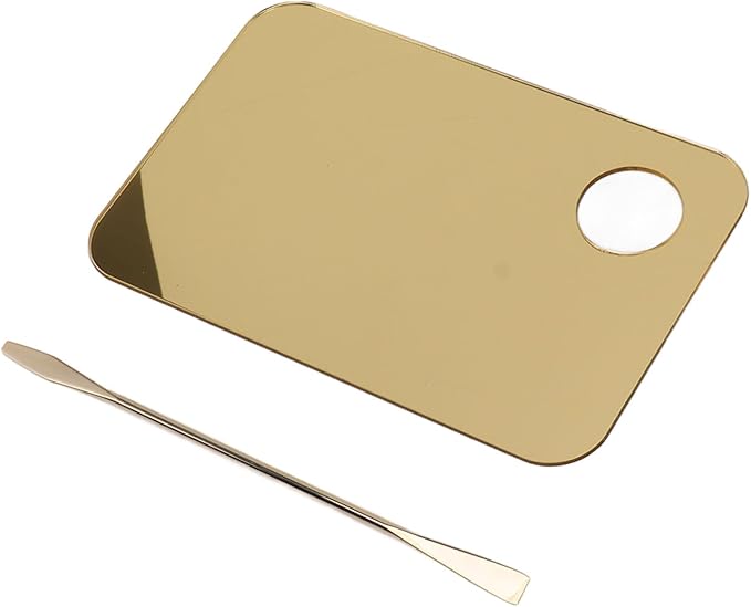 Gold Makeup Mixing Palette Acrylic Palette with Spatula for Mixing Makeup Cream Nail Art