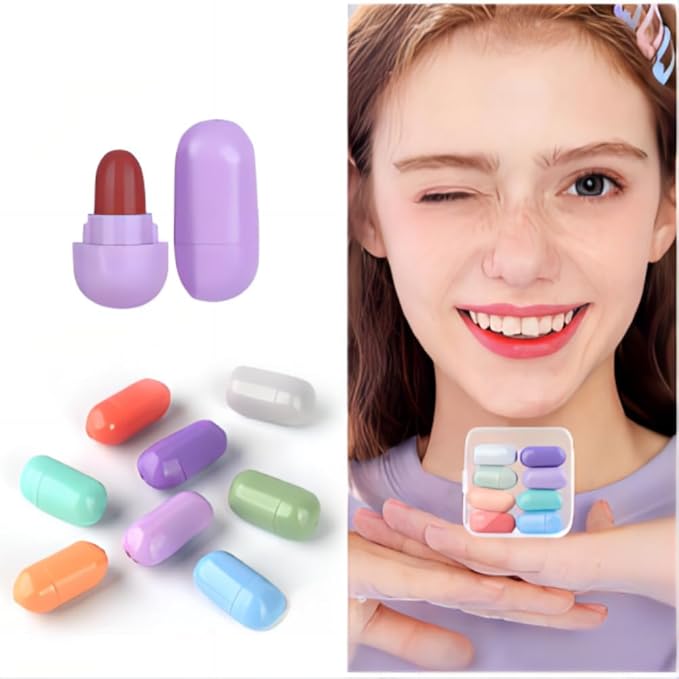 SWANNA Mini Lipstick Set, 8 Color Capsule Lipstick, Matte Lipstick Set, Waterproof Long Lasting Mini Capsule Lipstick Set, Long Lasting Mini Matte Lipstick Lip Gloss, Multi Color Matte Lipstick