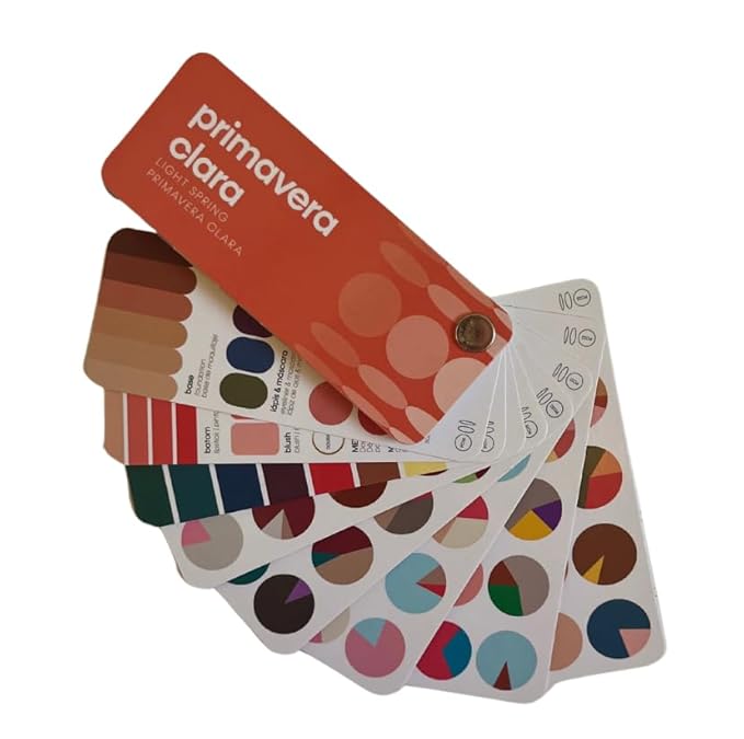 Multilingual Light Spring Palette Color Fan by Studio Immagine, Personalized Color Guide for Cost Saving, Smart Shopping, Outfit & Wardrobe Planning; Primavera Clara