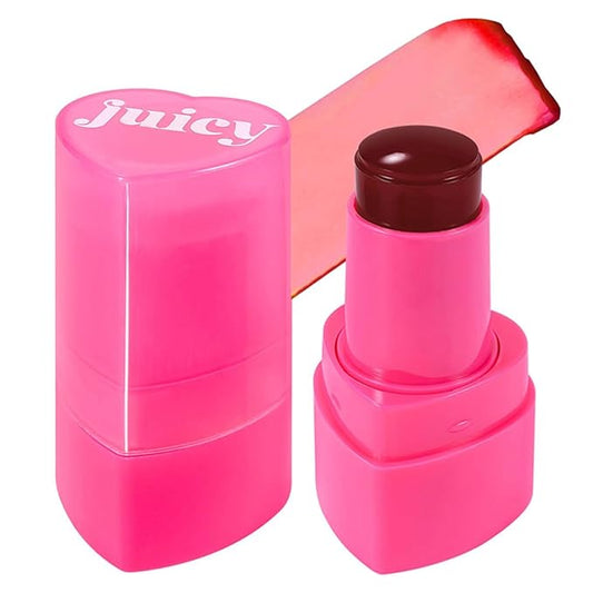 5 Colors Hydrating Lip & Cheek Tint, Long-Lasting Jelly Blush Stick with Cooling Effect, Watercolor-Like Finish (# 04)